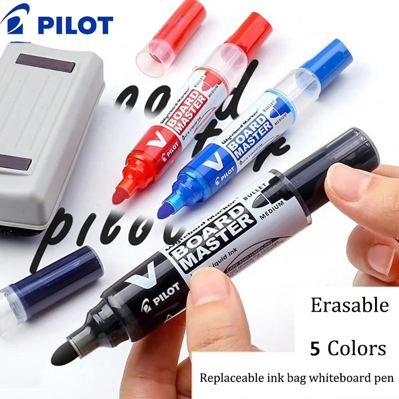 Pilot Whiteboard Marker Erasable Refillable Liquid Ink White Board Markers Large Capacity Teacher Painting Office Supplies