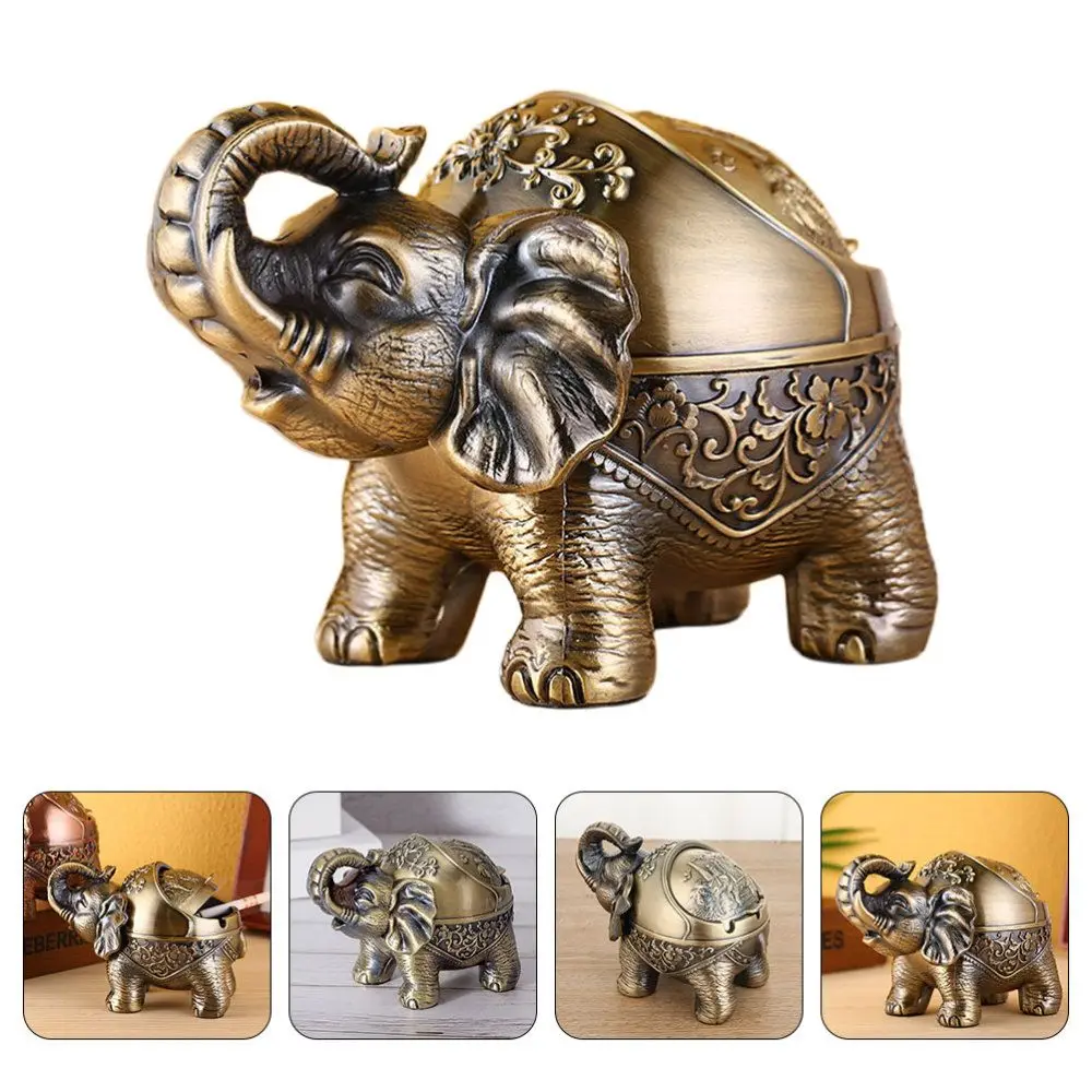 

Creative Elephant Shape Cigar Ashtrays Smoking Ash Trays Cigarette Holder Desktop Storage Organizer Office Home Ornaments Gifts