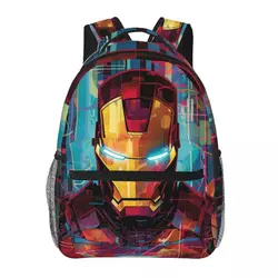 Iron Man Impresso Lightweight Casual Schoolbag, apto para a escola, ao ar livre, compras, escritório, 17