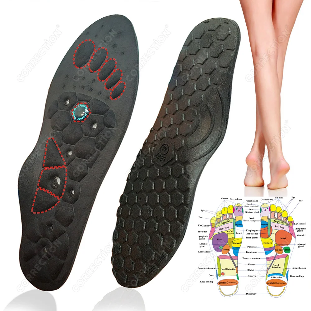 Orthotic Magnetic Therapy Massage Insoles For Shoes Foot Acupressure Enhanced Magnetic Insole Point Therapy Feet Body Detox pads