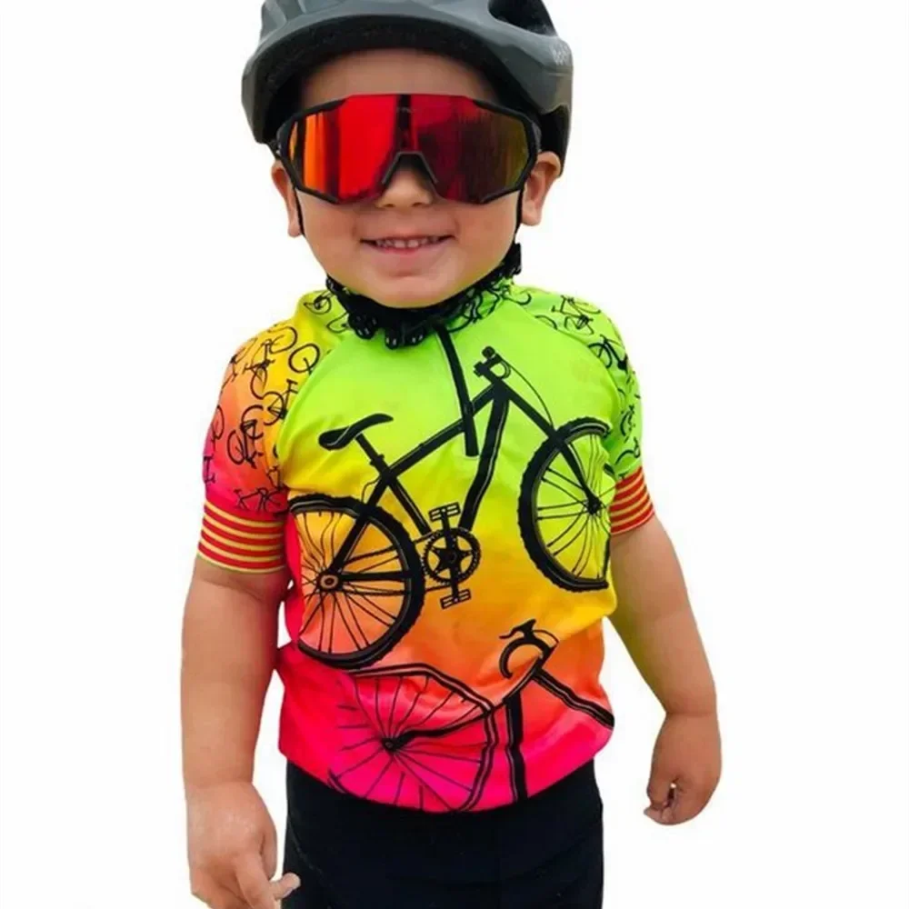 High Quality Kids Cycling Clothing Summer Kids Jersey Biking Short Sleeve Breathable Clothes MTB Children\'s Cycling Wear 2022