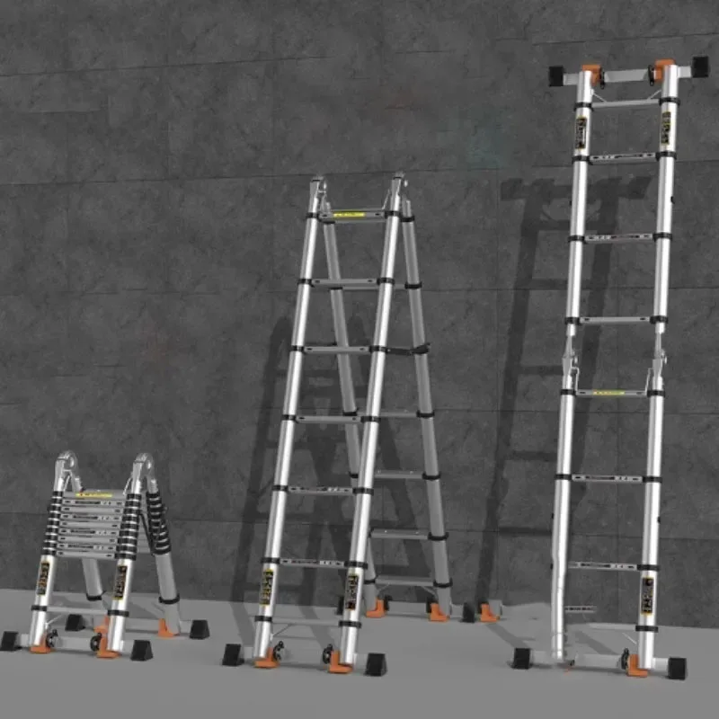 Alloy Telescopic Step Ladder Multi-functional Lifting Engineering Stairs Thickened Herringbone Ladders Folding Stairs