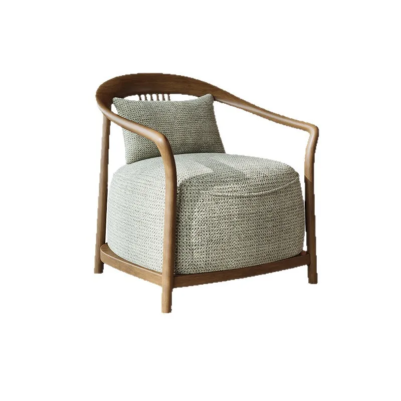 Solid wood single sofa chair, sitting area light luxury one table and two chairs combination
