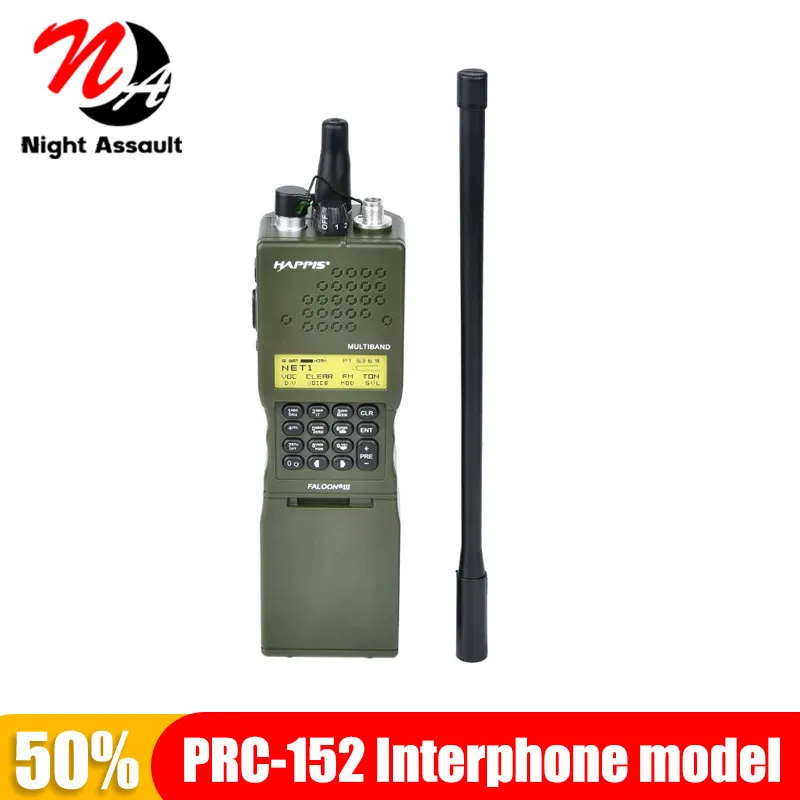 Tactical Military Softair Arm PRC-152 Interphone model Dummy Radio Communication Case Non-functional Antenna Package Talkie Walk