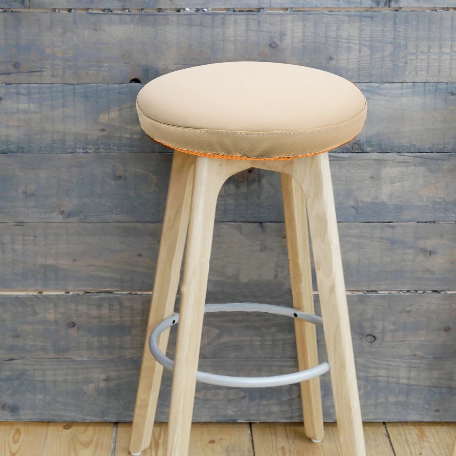 

Non Slip PU Dining Chair Cushion Round Foam Seat Pad Soft Tatami Mat Stool Seat Pad for Living Room Patio Garden White