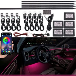 18 in 1 Auto Universal LED Umgebungslicht RGB Neon Streifen Acryl Innen Hintergrundbeleuchtung Dekoration Atmosphäre Beleuchtung App Steuerung 12V