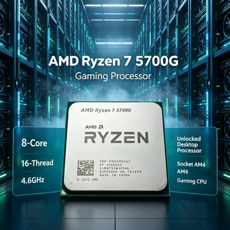 AMD Ryzen 7 5700G Processor 100-000000263 7nm Eight-Core Sixteen-Thread 4.6GHz 16MB L3 AM4