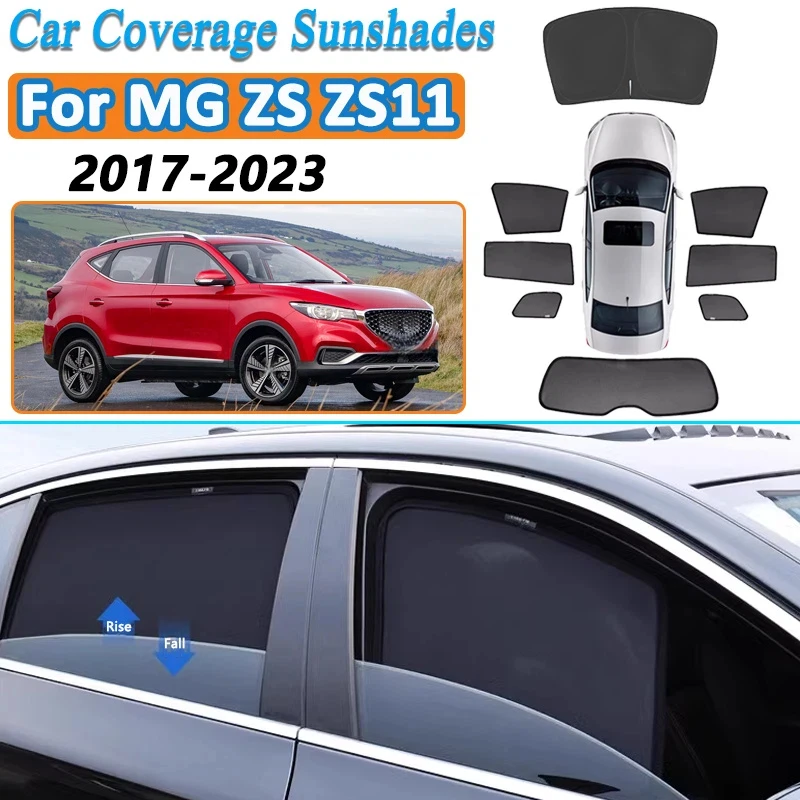Car Mesh Sunshades For MG ZS ZS11 2017-2023 Auto Front Rear Window Sun Shade UV Privacy Curtains Anti-direct Visors Accessories