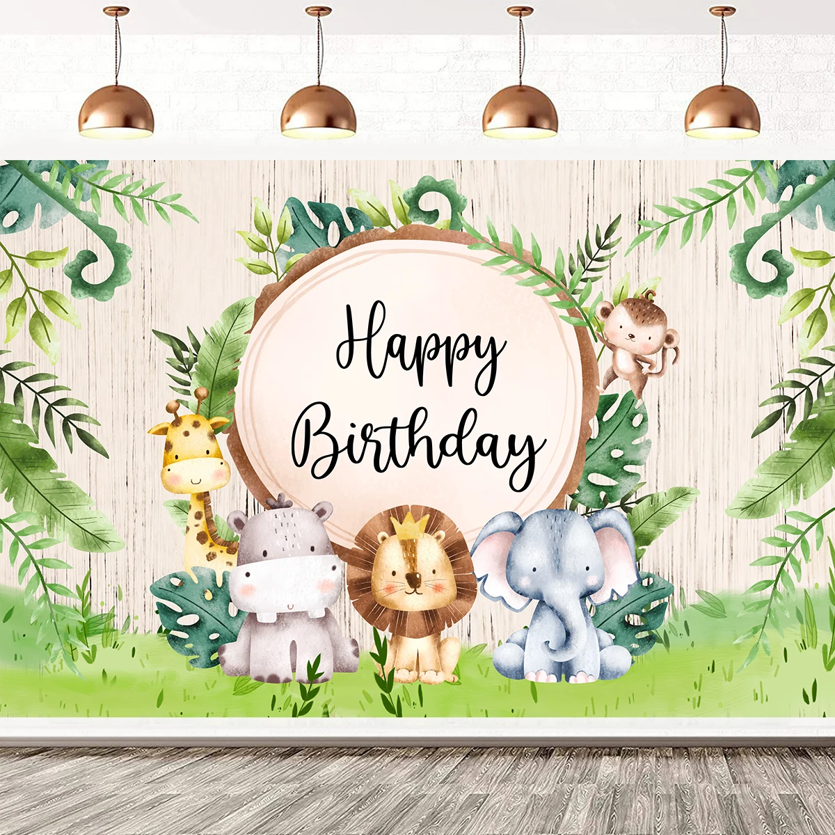 Jungle Animals Backdrop Jungle Party Decoation Wild One Safari Birthday Party Decor Baby Shower Boy Gril 1st Birthday Background