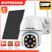 Motion Tracking Battery Solar 5MP Outdoor WiFi PTZ Security Surveillance PIR Motion Detection IP Camera Tuya Smartlife Powered