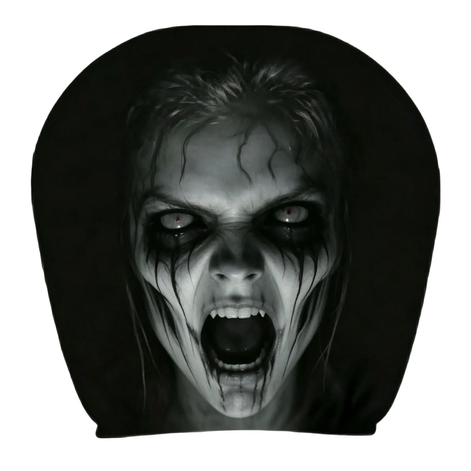 2pcs Horror Ghost Face Car Headrest Covers Set of 2, Washable Elastic Fabric, Universal Fit, Spooky Halloween Car Accessories