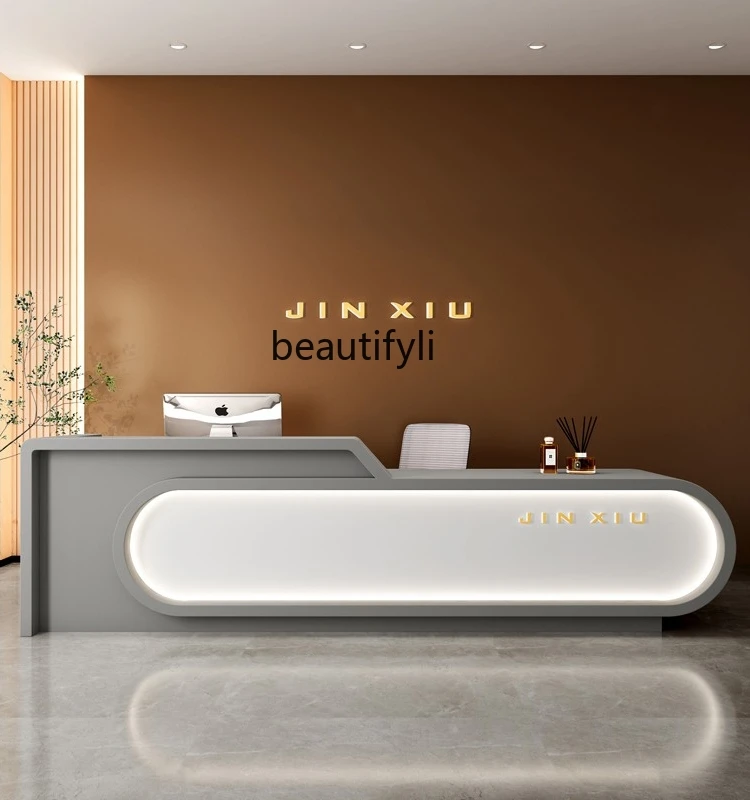 Beauty Salon Bar Training Institution Cashier Counter Company Paint Reception Desk Simple Modern