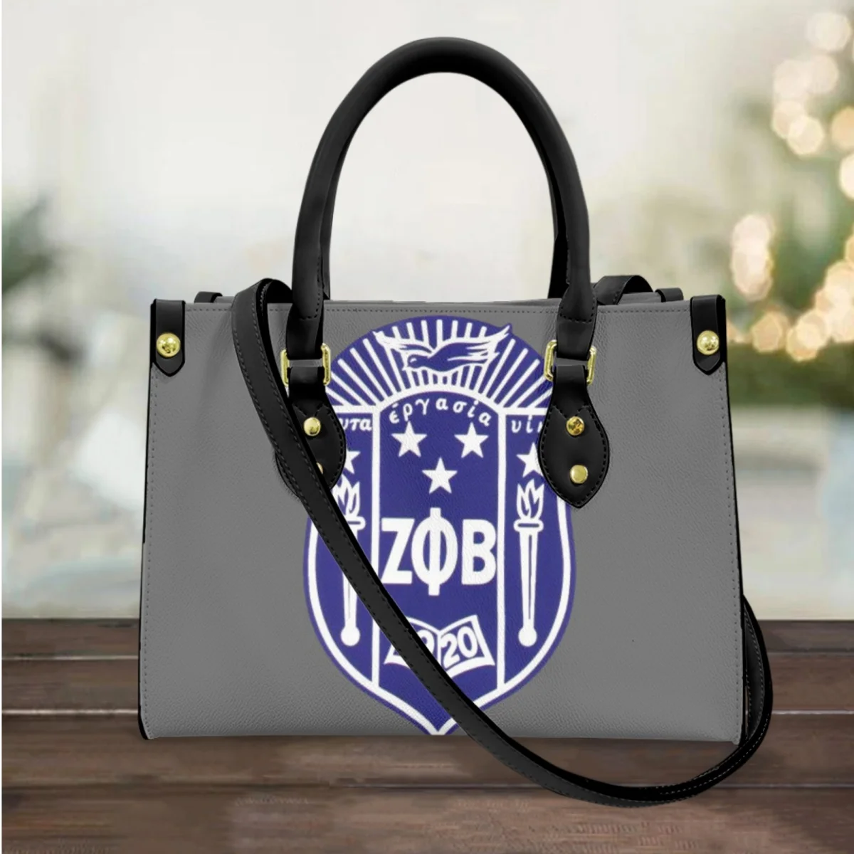 

FORUDESIGNS Zeta Phi Beta Printing Leather Handbags for Female Luxury Evening Crossbody Bags Casual Daily Tote Bags Commuting