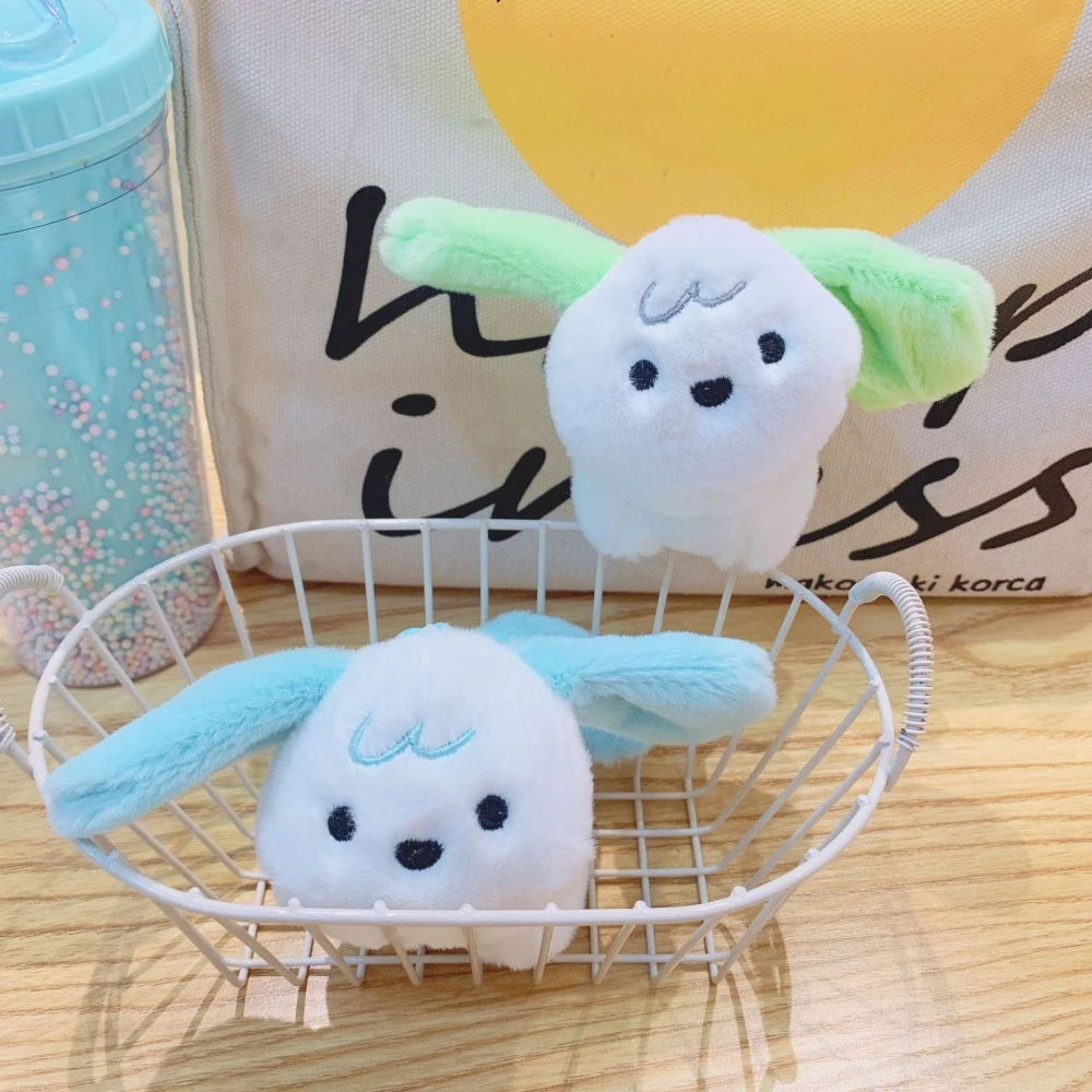 Bag Accessories PP Cotton Dog Plush Keychain Cartoon Mental Rotating Tail Key Ring Beeping New Peach Animal Pendant Boys