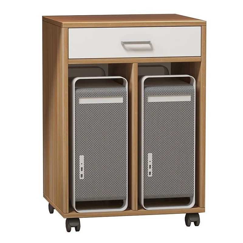 Simple printer rack removable computer host rack placement storage rack with pulley host box desktop host cabinet
