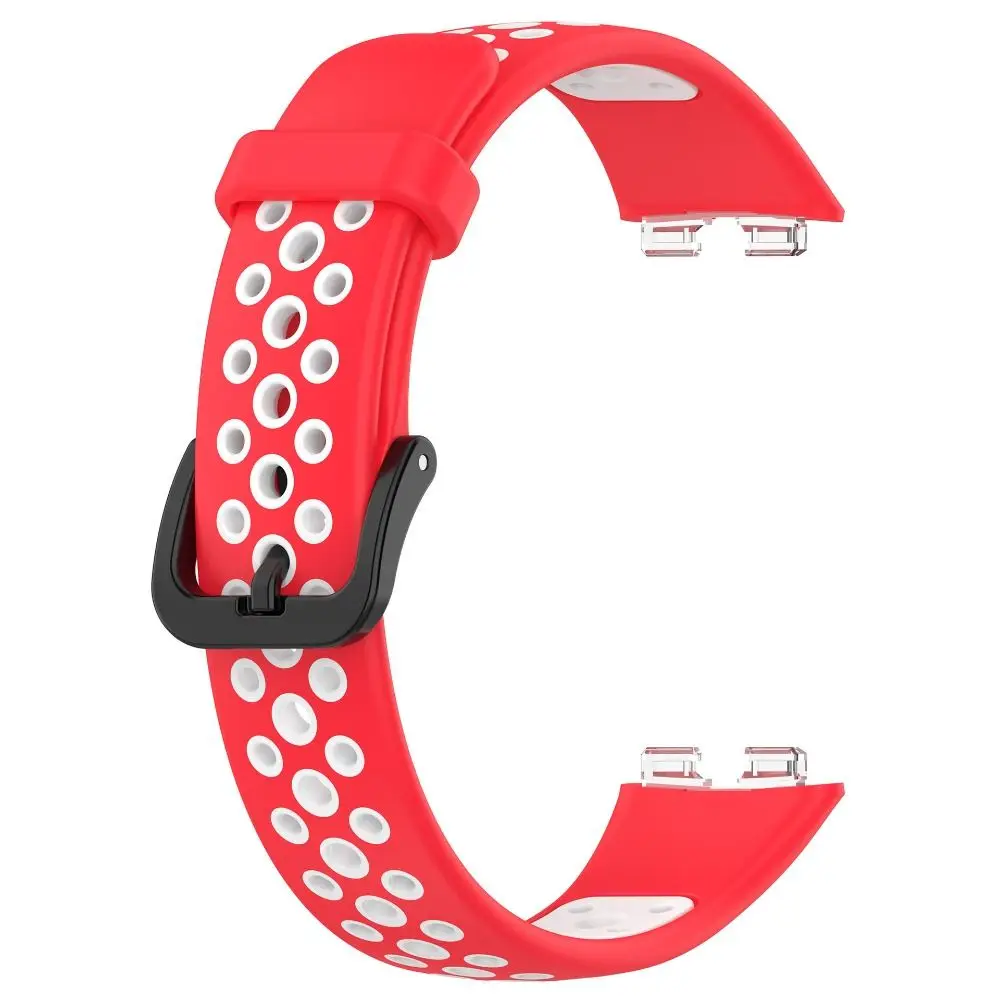 สายนาฬิกาซิลิโคนนิ่มสองสีเปลี่ยนได้สายนาฬิกาสมาร์ทวอทช์กำไลข้อมือระบายอากาศสำหรับ Huawei band 9 8