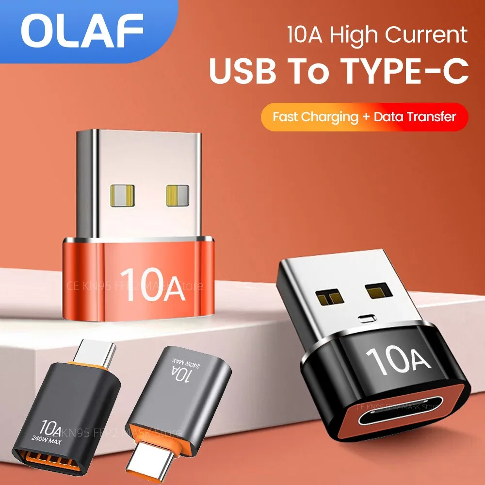 10A USB 3.0/2.0 TO Type C อะแดปเตอร์ OTG Type C ตัวผู้ไปยัง USB ตัวเมียตัวแปลงสำหรับแล็ปท็อป Xiaomi Samsung USB C อะแดปเตอร์ชาร์จเร็ว