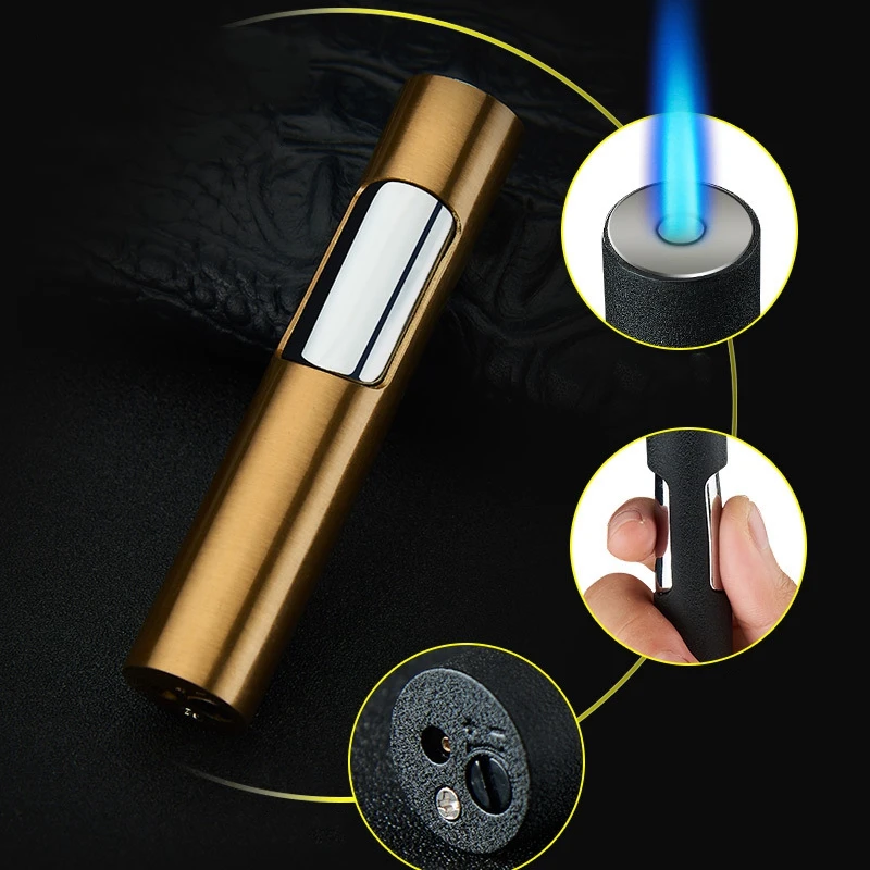 New Style Pen Torch Turbo Metal Lighter Butane Gas Windproof Portable Lighter Cigarette Cigar Accessories Gift for Men