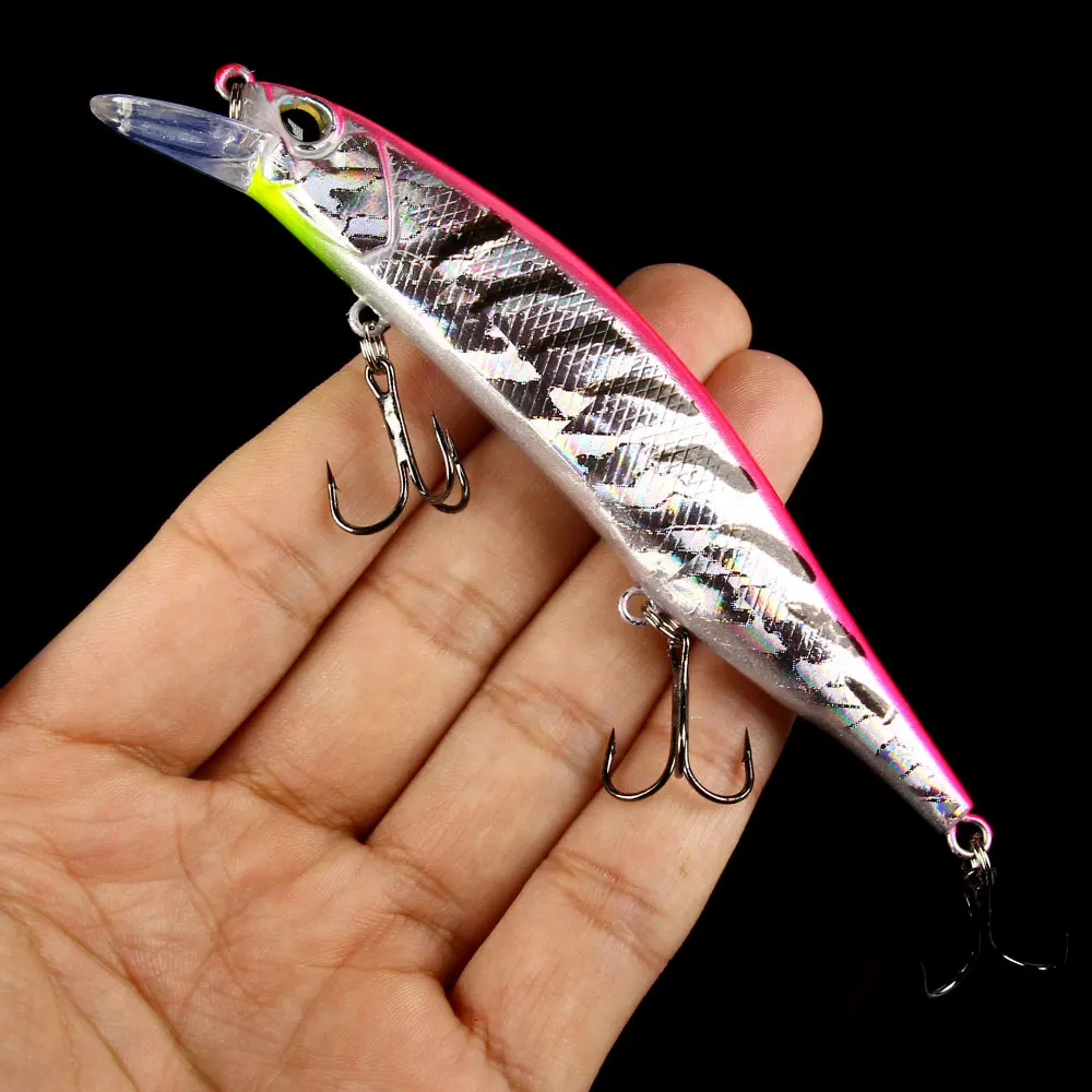 Long Deep Minnow Wobblers for Pike Fishing Lure 12Cm-15G Artificial Jerkbait Hard Baits Trolling Bait Fishing Tackle