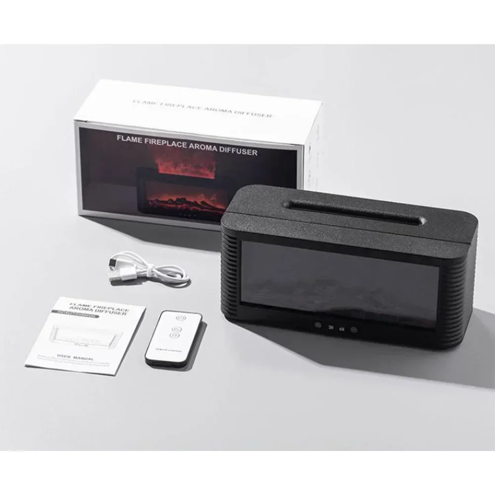 Simulated Fireplace Flame Aroma Diffuser with 7 Color Lights Remote Control and Large 250ml Capacity Humidifier