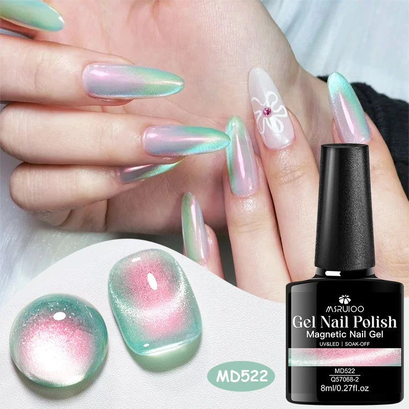 8ml Aurora Pearls Magnetic Gel Nail Polish Shiny Effect Semi Permanent Soak Off UV LED Gel Varnish Manicure DIY Nail Supplies