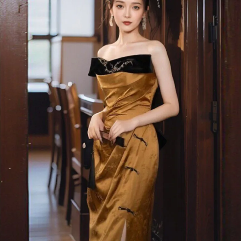 

Toasting dress new Chinese style morning gown light luxury small