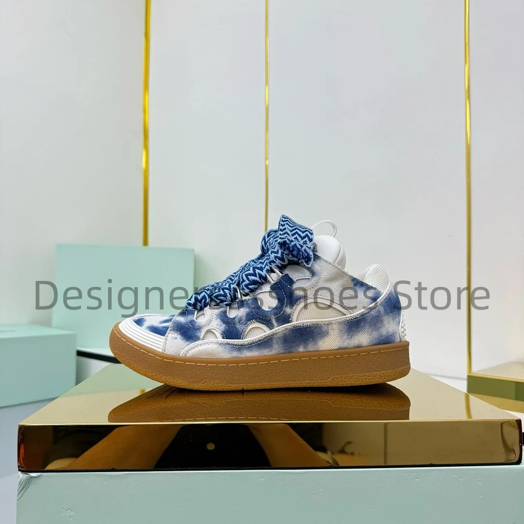Couple Bread Sneakers Cow Leather Upper Breath Lining Latex Insole Mold Outsole Gift Box Size 35-42 Multi Colors