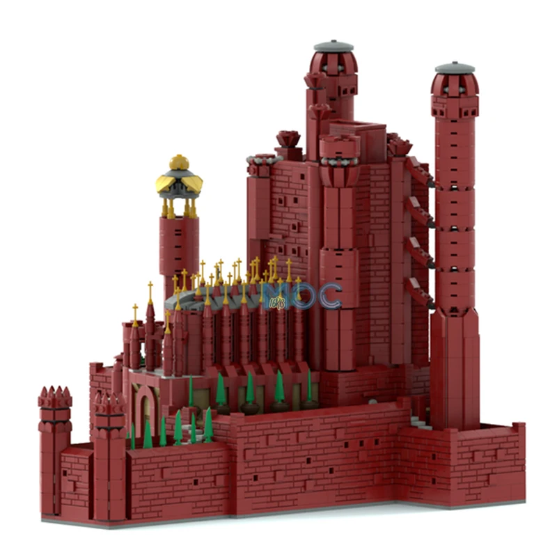 MOC Building Blocks Medieval The Red Keep Architecture Model Country City Villa Castle Bricks Creative Display Toy Gifts 4582PCS