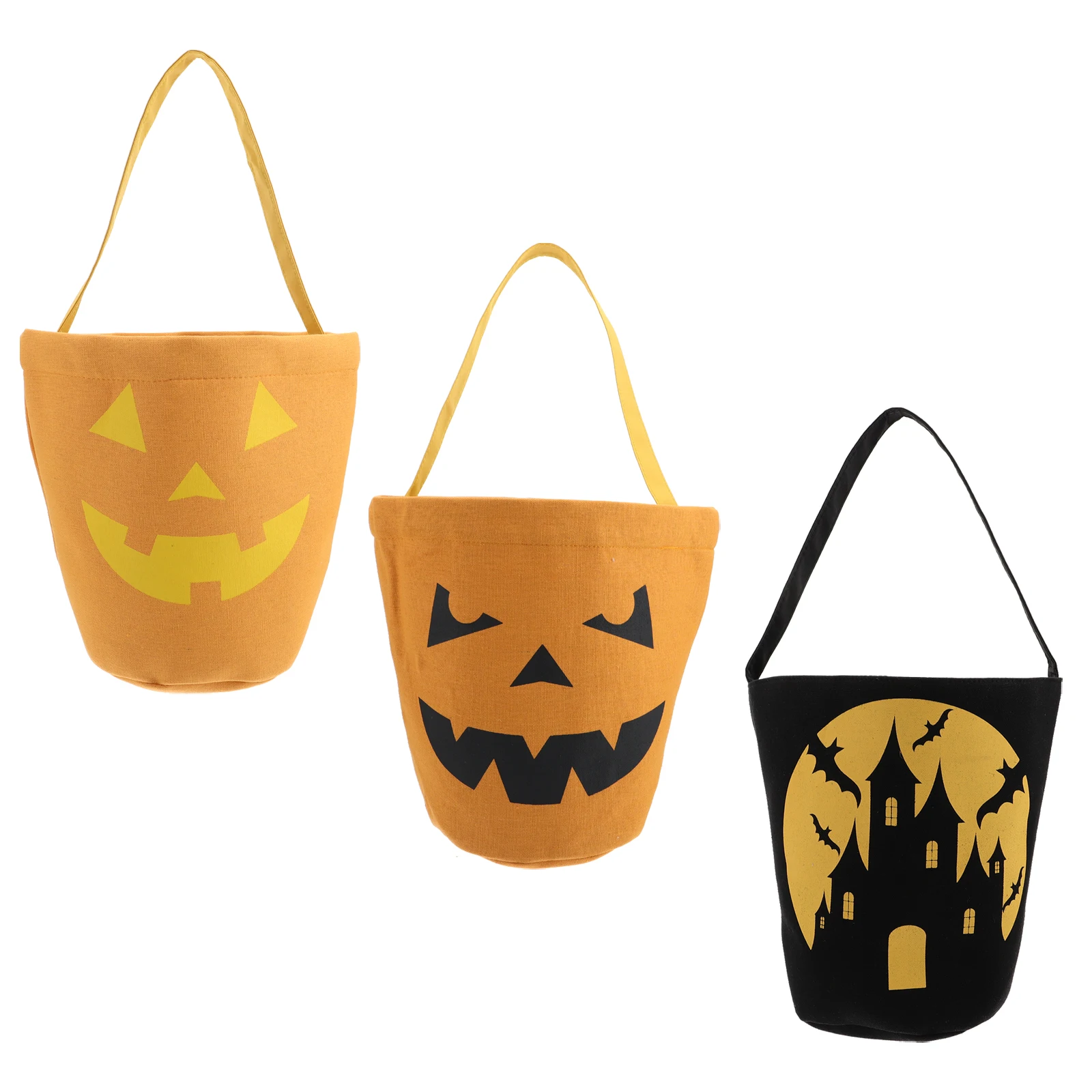 

3 Pcs Halloween Candy Bag Snack Bags Pouch Pumpkin Bucket Gift Cloth Party Present Storage Canvas