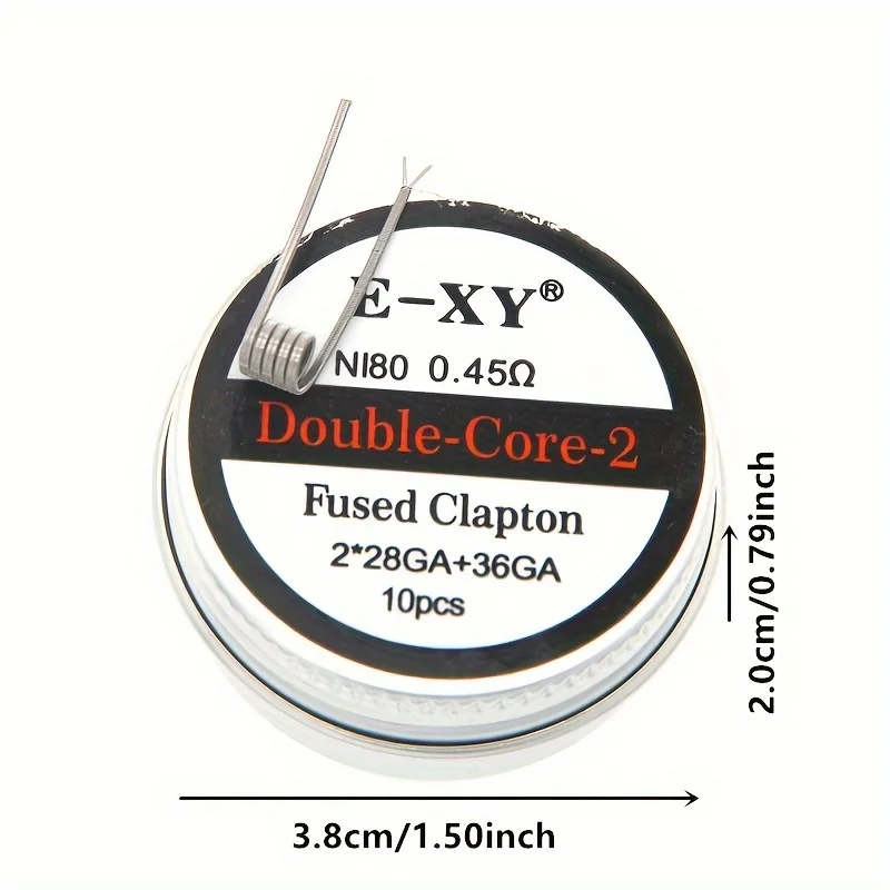 10 unids/caja, bobinas Clapton fundidas de nicromo doble/Tri/cuatro núcleos Ni80 0.45ohm 0.31ohm 0.2ohm bobina prefabricada NI80 resistencias DIY Heati
