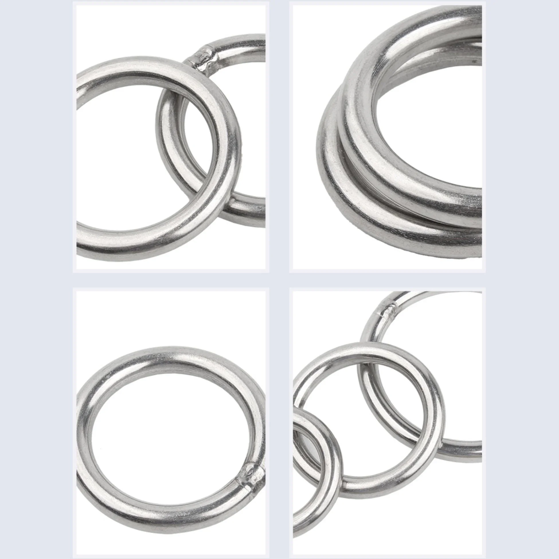 304 Stainless Steel O Ring OD 15/20/25/30/40/50/60/79/80/90/100/120/130/140/150mm 3mm-12mm Thickn Strapping Welded Round Rings