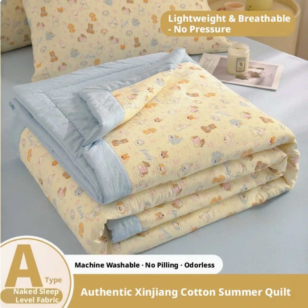

Summer cool blanket made of double-layer pure cotton, skin friendly summer blanket, suitable for children, washable