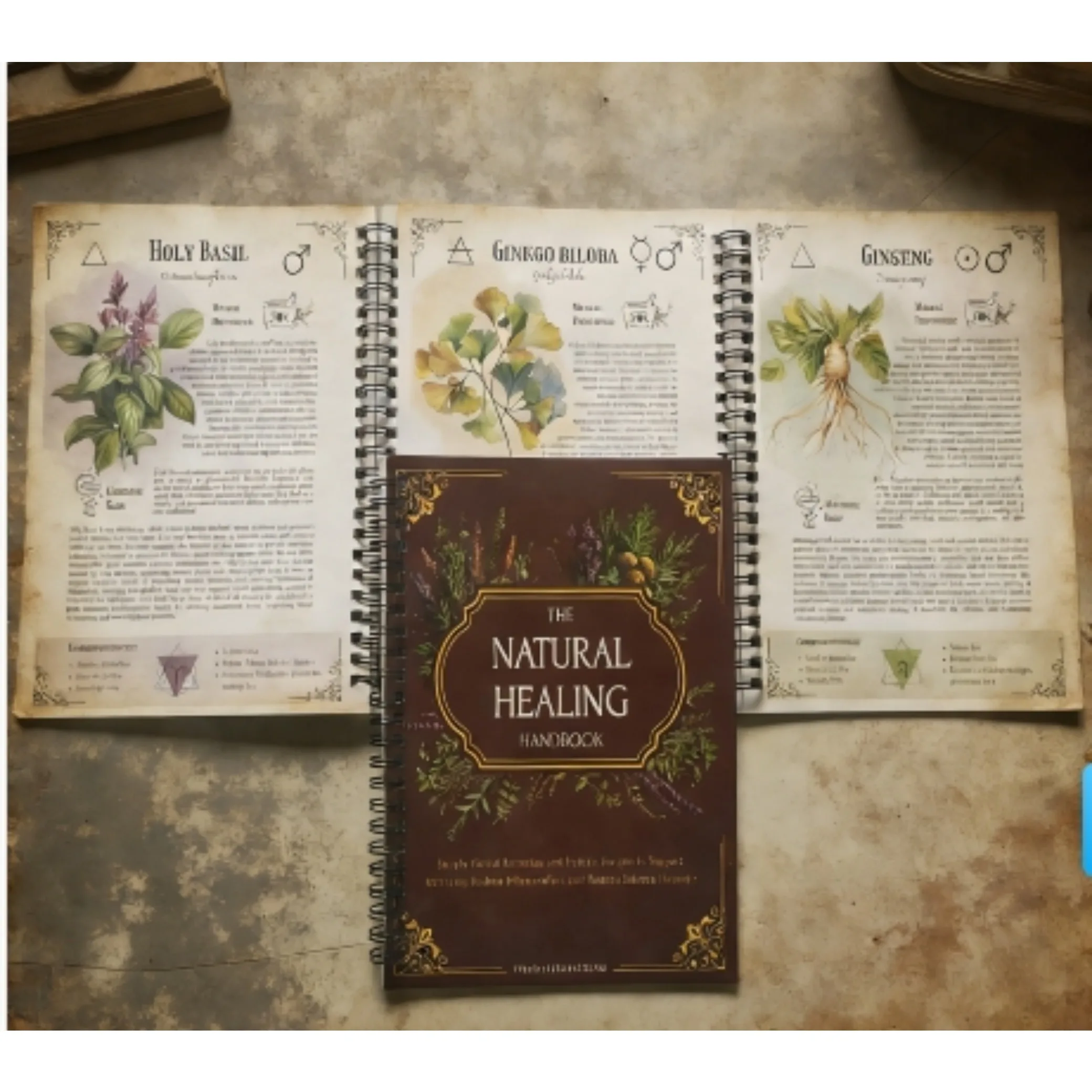 2026Natural Healing Handbook Spiral Bound Guidebook For Herbal Remedies And Holistic Health Support With Step By Step Protocols