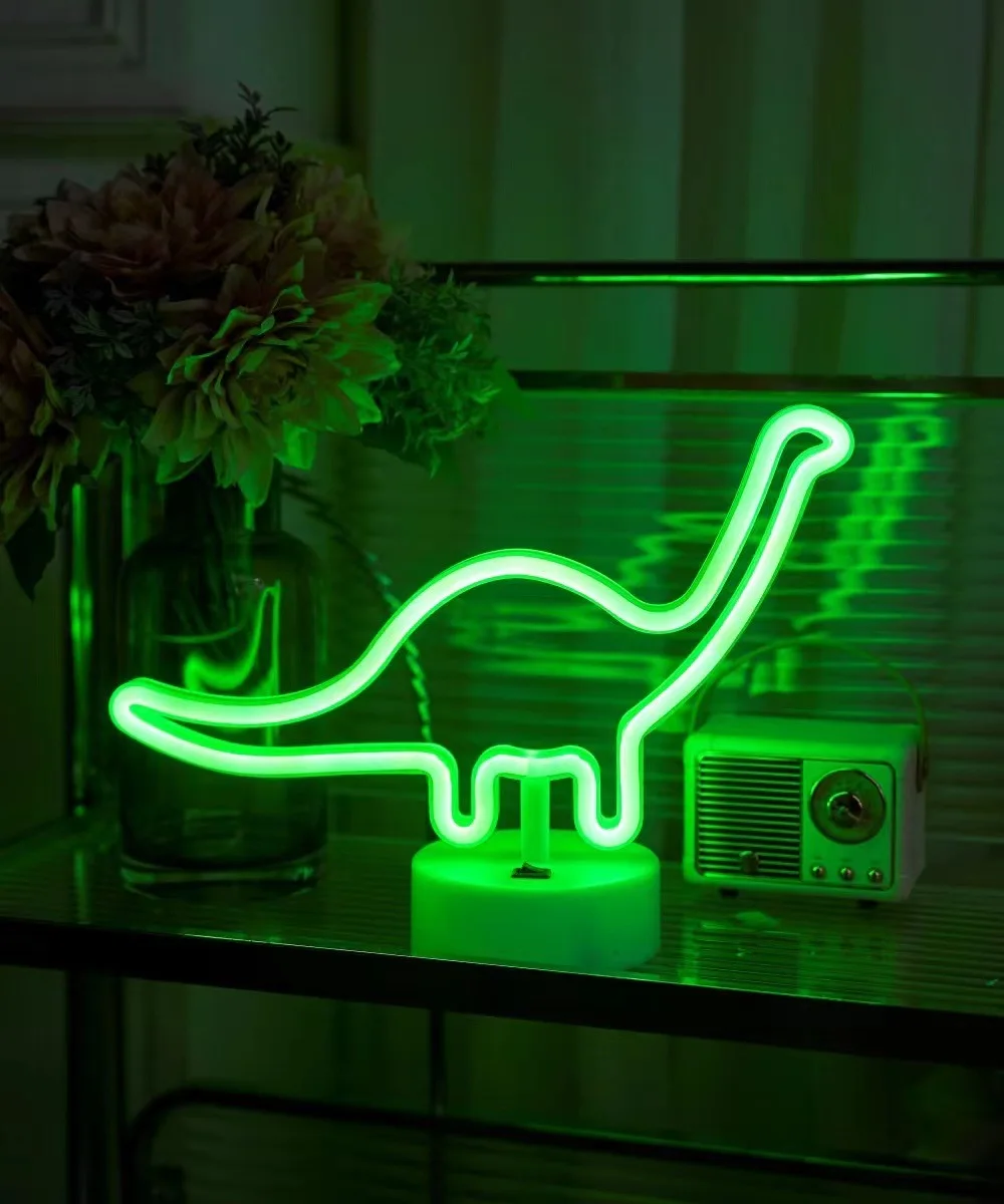 LED Neon Light Dinosaur Shape LED Neon Sign Night Lamp Room Decoration Gift for Party Wedding Birthday ﻿