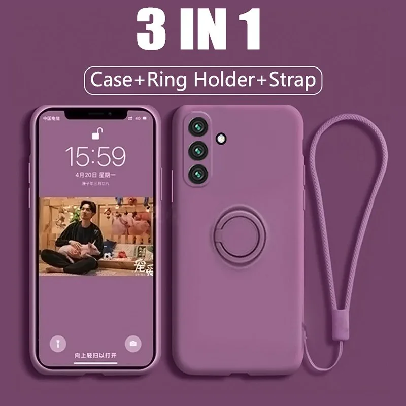 المغناطيسي سيليكون حزام حلقة قضية الهاتف لسامسونج غالاكسي S25 S24 الترا S23 S22 زائد A16 A06 A05 A05S A15 A55 A26 A56 A36 غطاء