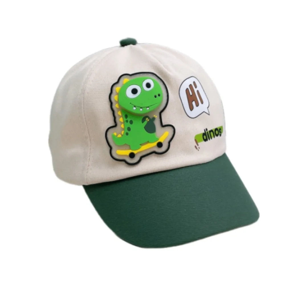 Cartoon Cotton Children Baseball Cap Adjustable Size Breathable Kids Baseball Cap Dinosaur Cartoon Dinosaur Cap Sun Protection