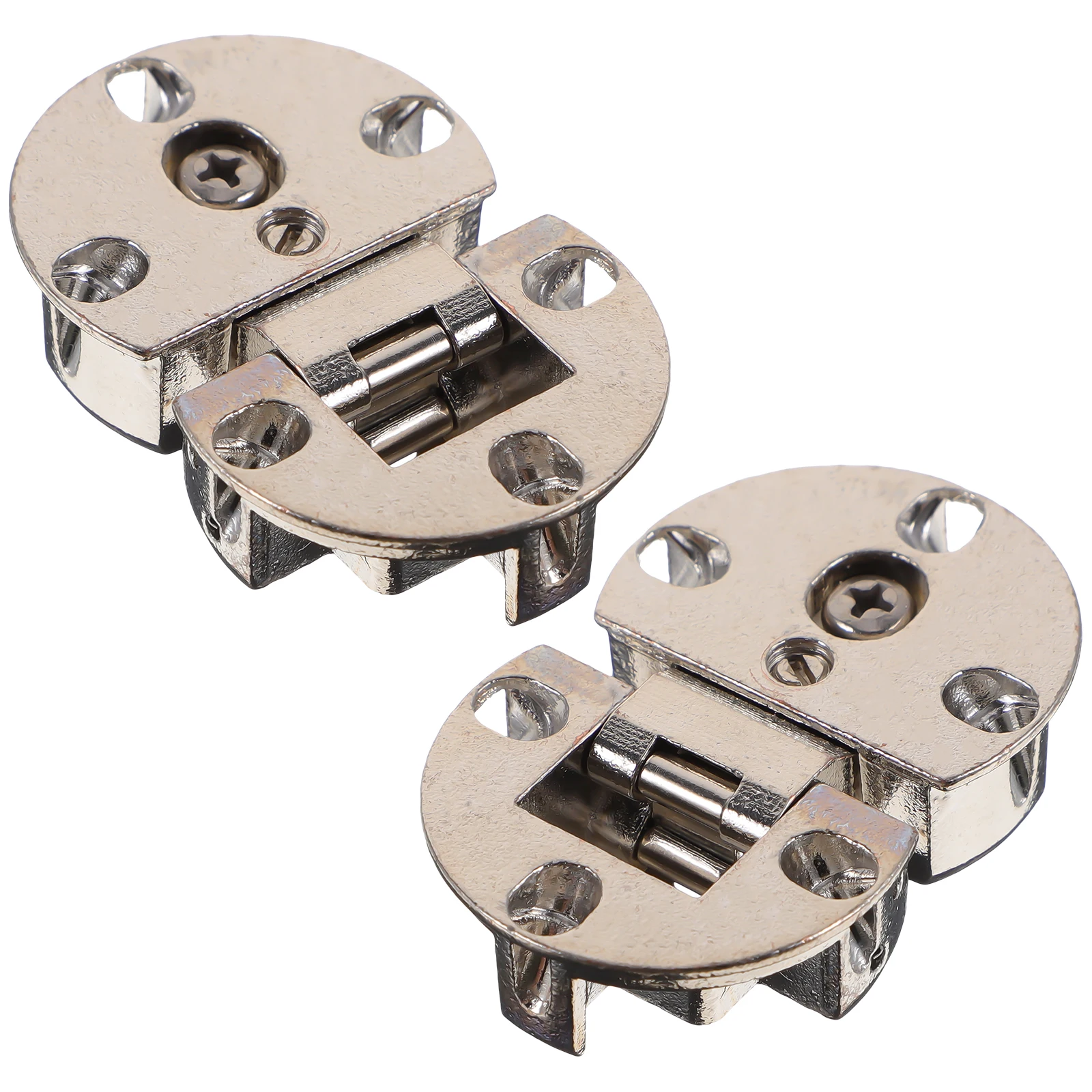 

2 pcs Zinc Alloy Cabinet Hinges 180 Degree Hidden Foldable Door Flap Hinges Dampers Adjustable Round Frame Hardware