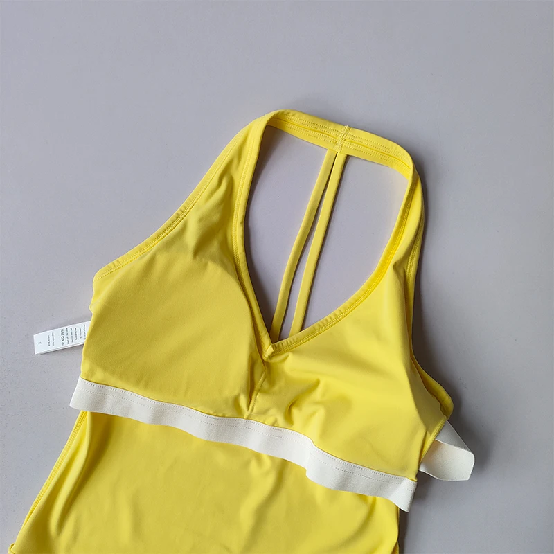 Sportunterwäsche V-Ausschnitt Sommer Neckholder Schöner Rücken Yoga-Anzug Weste Raffung Outdoor-Lauf Fitness-BH – Detail 15