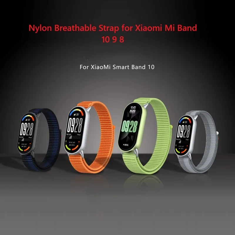 

Nylon Breathable Strap for Xiaomi Mi Band 10 9 8 Wristband Soft Bracelet Correa for Mi Smartwatch Band 9 10 with Metal Connector