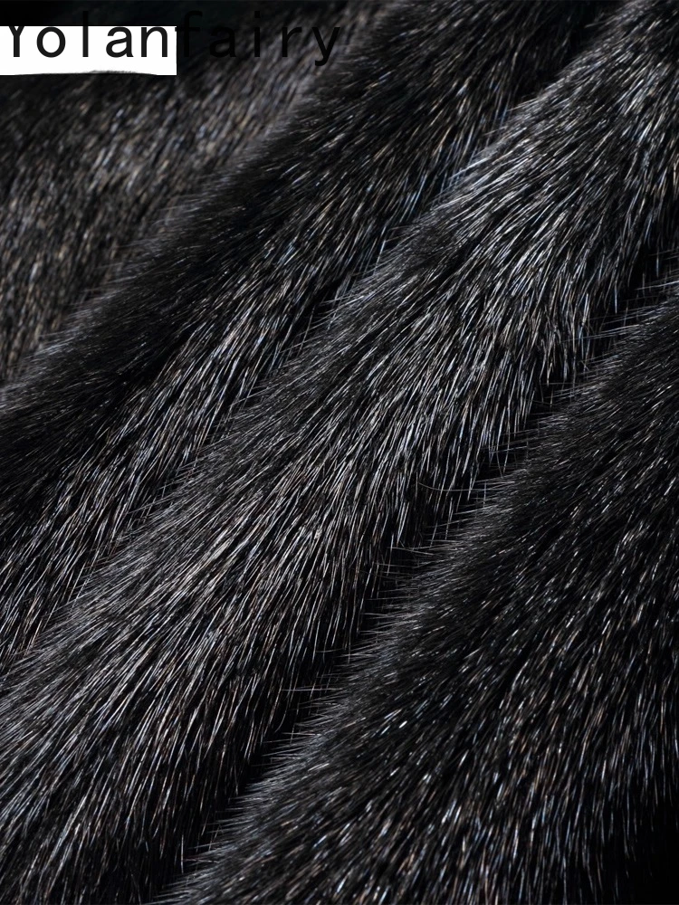 YOLANFAIRY Parka in pelliccia naturale Abbigliamento uomo Inverno Staccabile Fodera in pelliccia di visone Cappotto Uomo Cappuccio Giacca di pelliccia calda Parka Chaqueta Hombre