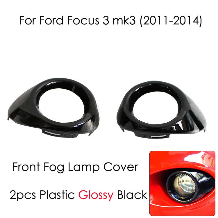 2pcs Per Set Car Styling Front Fog Lamp Frame Modified Head Fog Light Decoration Cover for Ford Focus 3 Accessories ABS Chrome