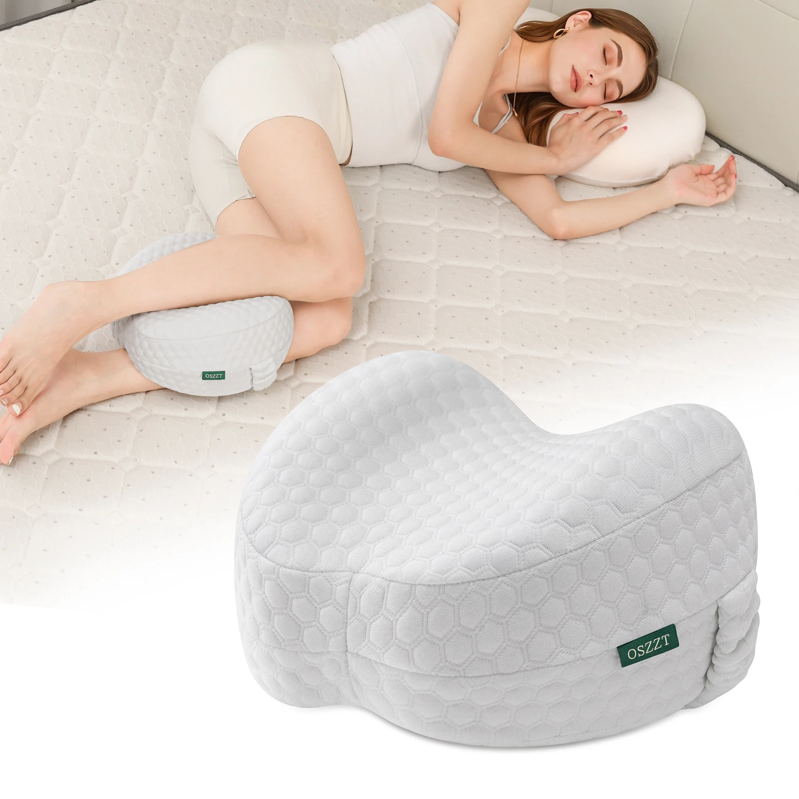 Coussin de jambe pour dormeurs latéraux, coussin de soutien pour les genoux en mousse à mémoire de forme pour lit, oreiller ergonomique confortable pour dormir