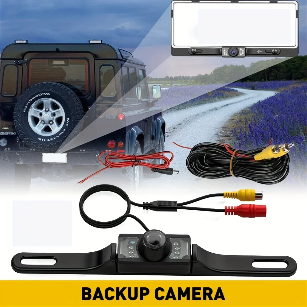 7 IR LED Car Rear View Backup Camera Parking Reverse License Plate Waterproof