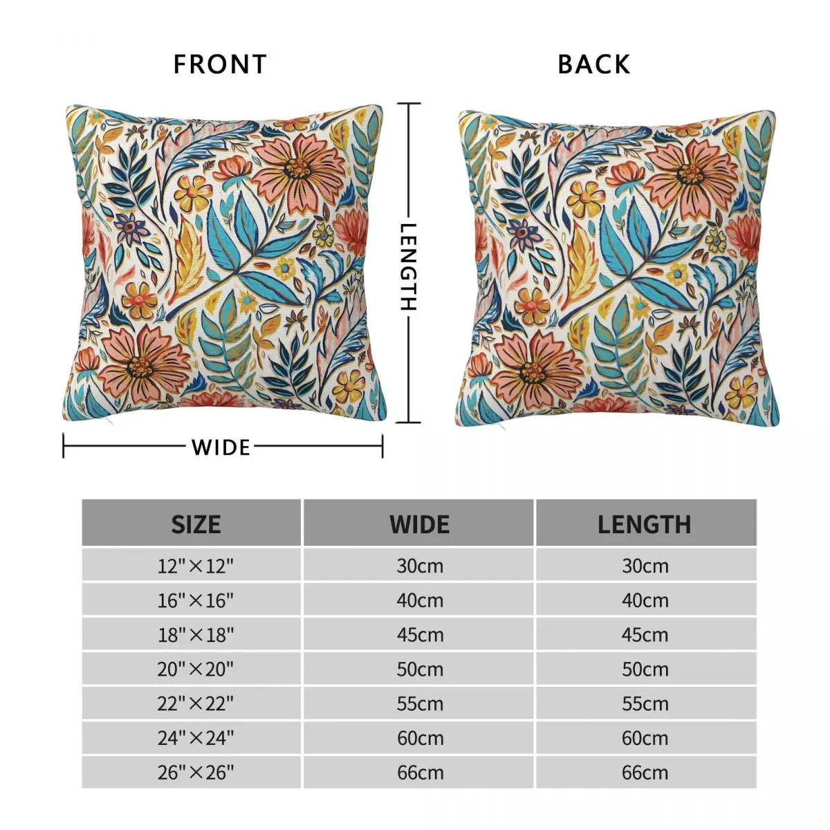 Vivid Nouveau Floral Square Pillowcase Polyester Linen Velvet Creative Zip Decor Pillow Case Room Cushion Cover