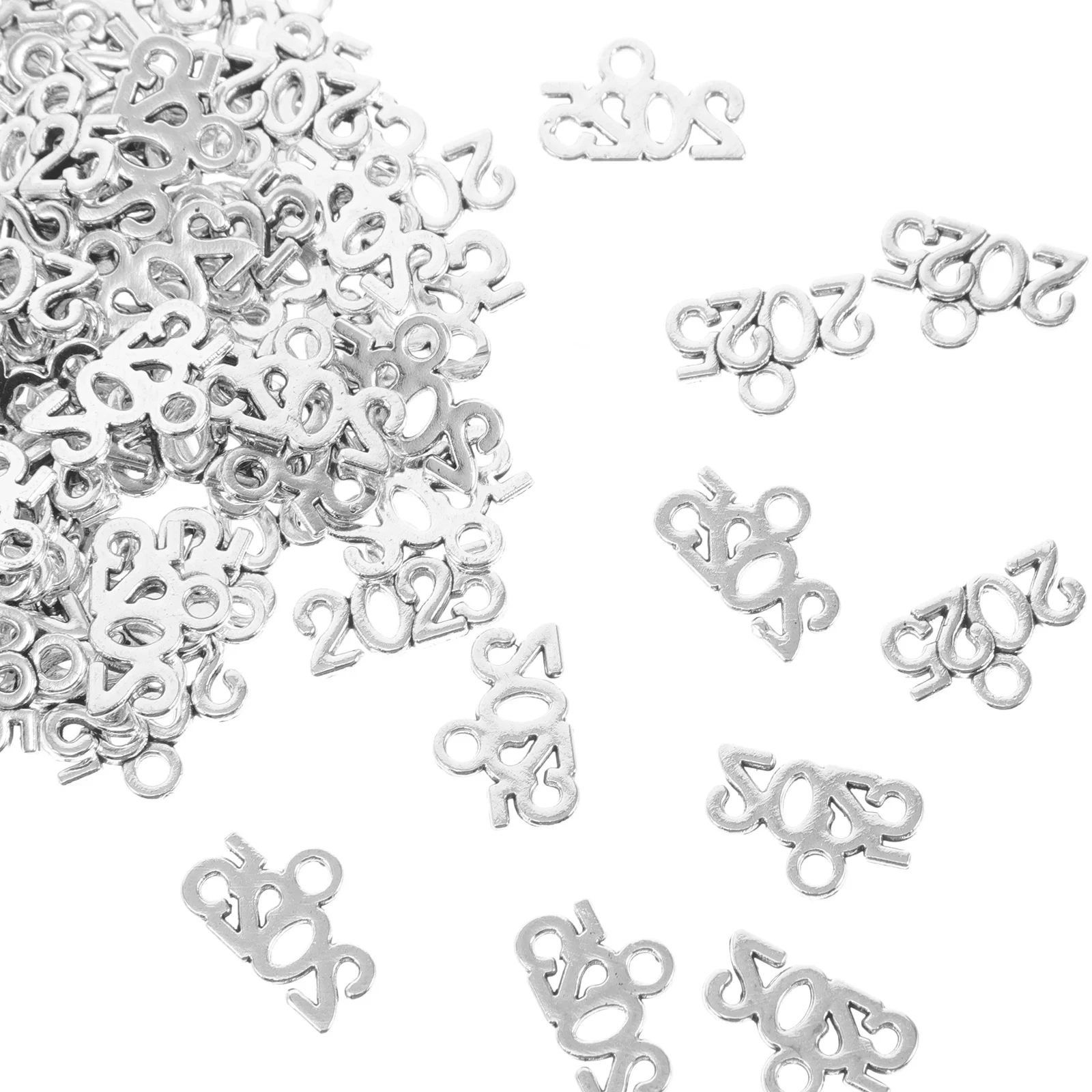 100 Pcs Number Year Pendant Necklaces Key Shackle Graduation Keychain Bulk Jewelry Mother