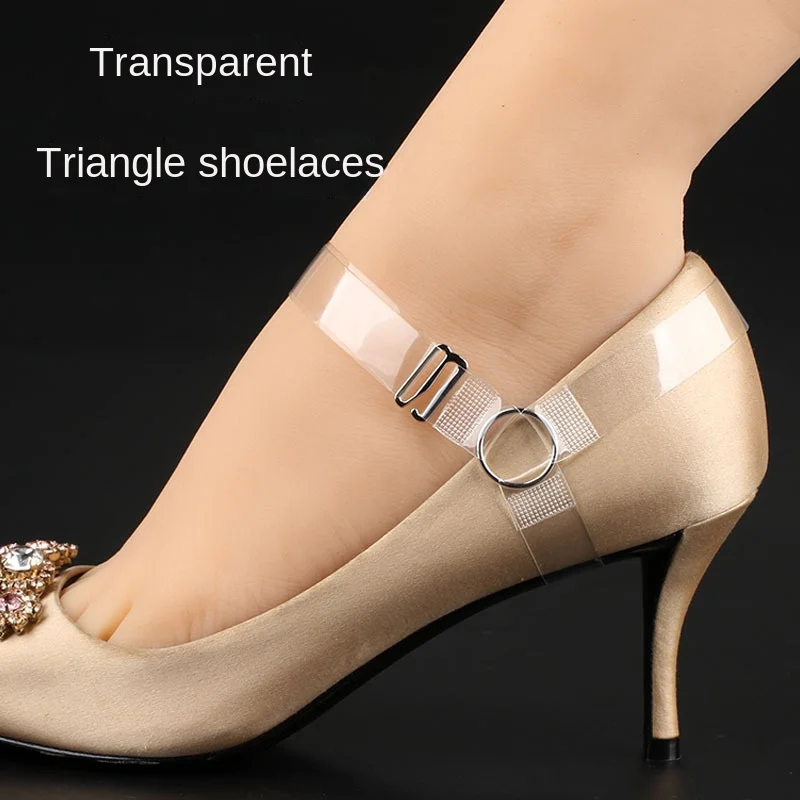 1 pasang 10 Mm Invisible High Heels bundel tali sepatu elastis hak tinggi Anti selip tali sepatu wanita anti-longgar aksesori sepatu