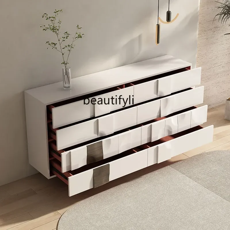 lbItalian eight-bucket cabinet light luxury modern dining side Nordic living room storage chest bedroom storage