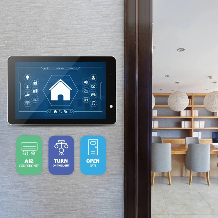Sinamar Panel industri Aio 10 inci Lcd, layar sentuh Tablet pasang dinding Android semua dalam satu Panel Pc Dor Win