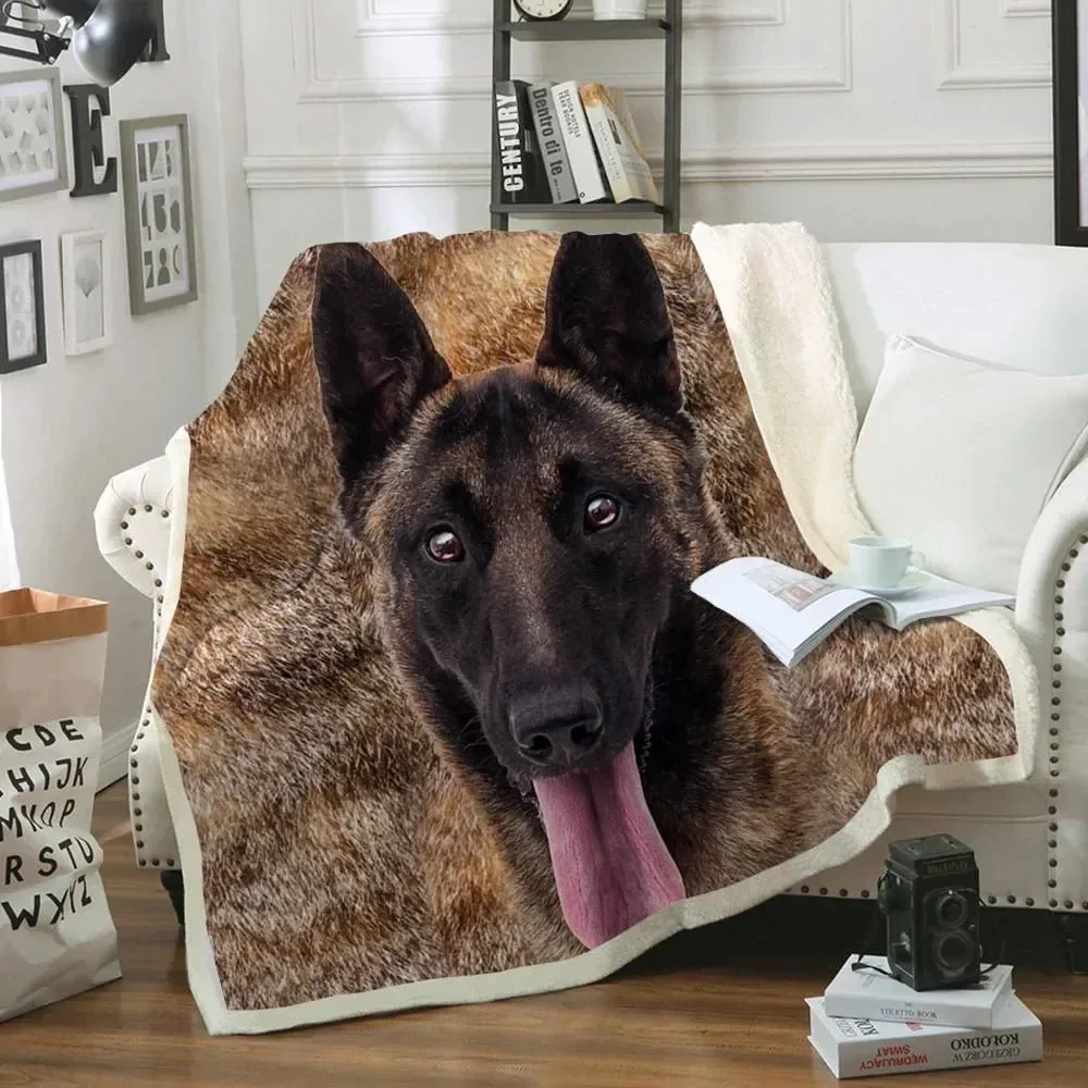 HX Fashion Animal Blankets American Akita Belgian Shepherd Russian Terrier 3D Printed Throw Blanket Winter Plush Quilts