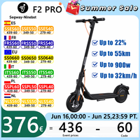 EU Stock Ninebot by Segway F2 PRO Smart Electric Scooter 450W Power 32km/h Max Speed 55km Long Range Kickscooter 35mm Suspension